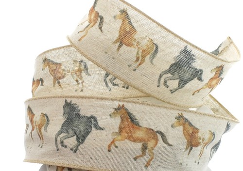 2" Horse WIRED ribbon 2" Wired Ribbon for wreaths bows 5 Yards 🐴
