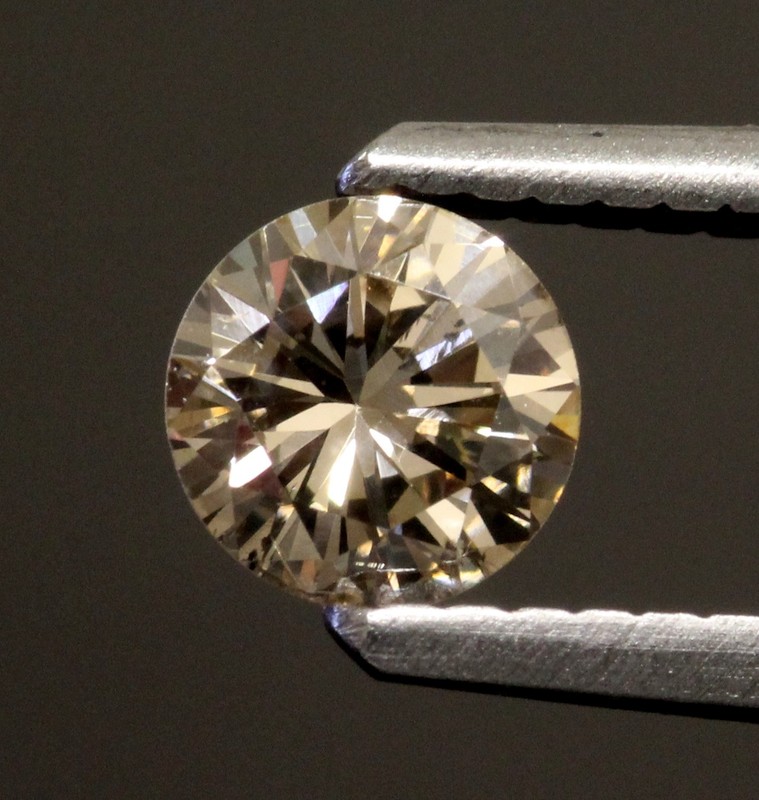GIA loose certified natural .40ct SI2 U-V Light Brown round brilliant diamond