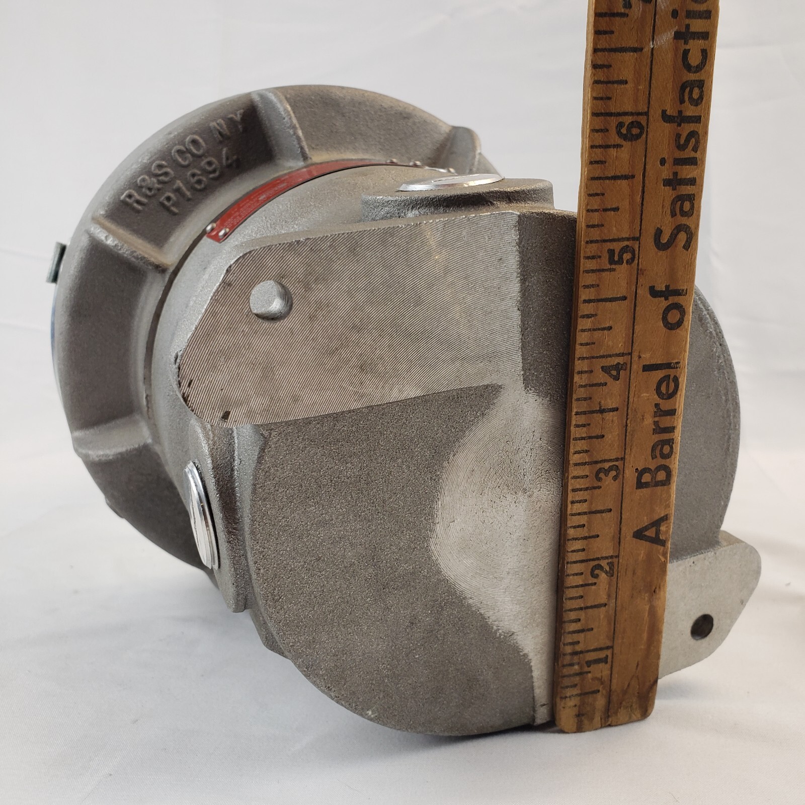 Vintage Industrial Russell & Stoll Explosion Proof Caged Light Fixture Maritime