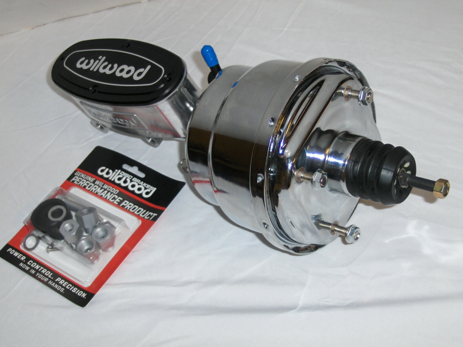 7" Chrome Street Rod Dual Power Brake Booster + Polished Wilwood Master