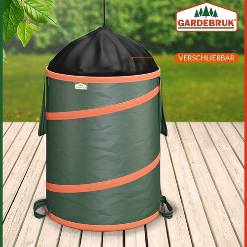 GARDEBRUK® Gartenabfallsack Popup 3x165L Garten Laubsack Rasensack Gartentasche - Afbeelding 10 van 12