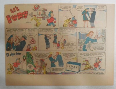 Ivory Soap Ad: Li'l Ivry Christmas Romance ! from 1940's Size:  7.5 x 10 inch