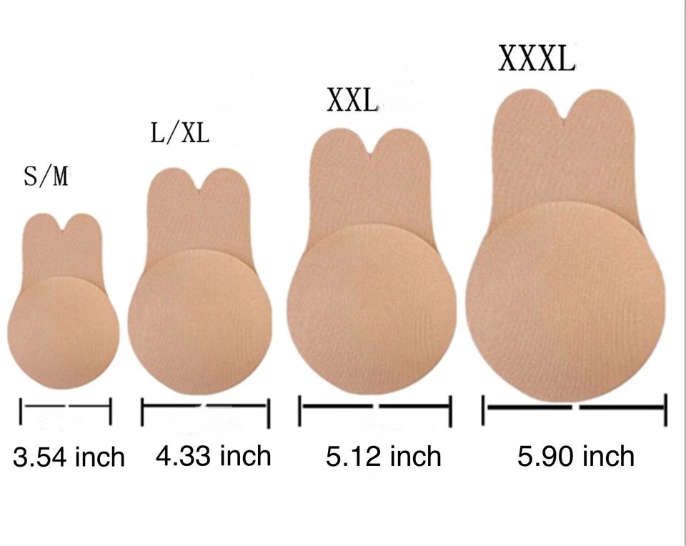 Women's Adhesive Rabbit Bra Strapless Invisible Bra Breast Lift Up Nipple Covers - Image 3 of 4