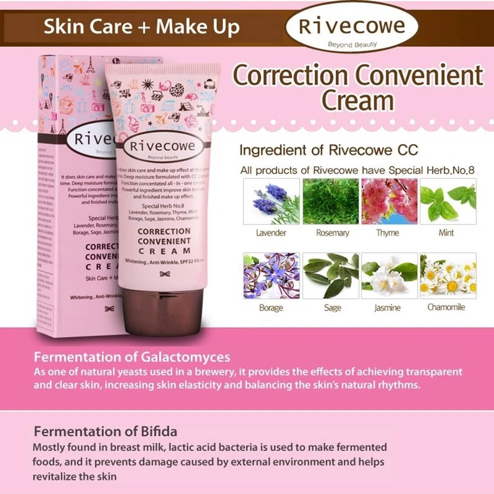 3X Rivecowe Triple Funcional BB & CC Crema Facial FPS 43 PA+++ Cuidado Antiarrugas Foto 3 de 4