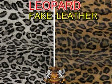 Vinyl Upholstery LEOPARD Fabric Fake Leather / 54" Wide / Sold by the yard