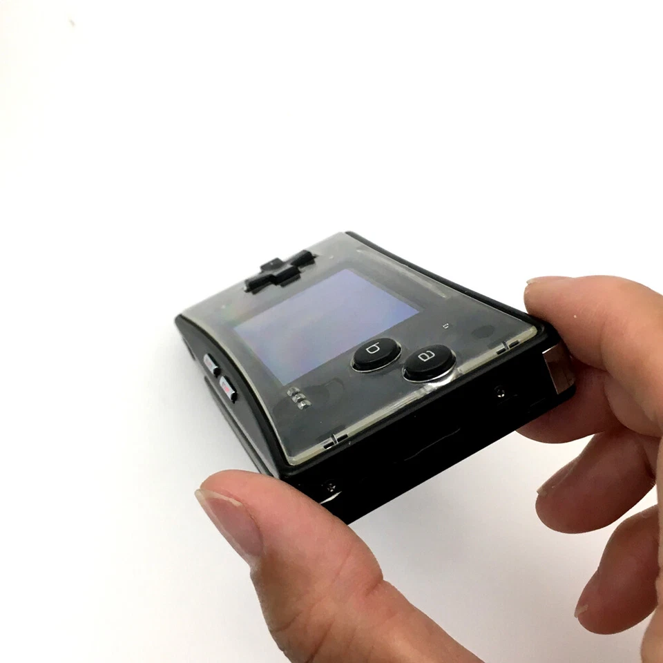 Cuerpo negro con placa frontal transparente usado Nintendo Game Boy Micro GBM consola de juegos Foto 4 de 4