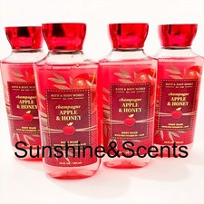 4-PACK Bath  Body Works CHAMPAGNE APPLE  HONEY Body Wash Shower Gel 10oz NEW