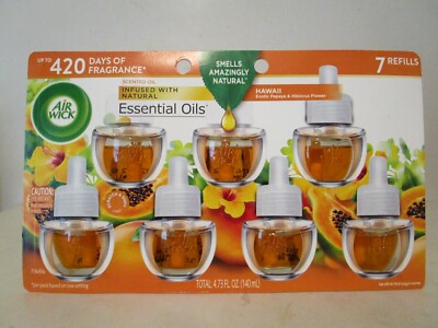 Air Wick Hawaii Exotic Papaya Hibiscus Flower Refill Plug Ins Scented Oil 7 ct.