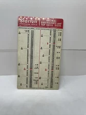 Vintage Starrett Pocket Card 3x5 Plastic: Tap Drill Chart w/ Decimal Equivalents