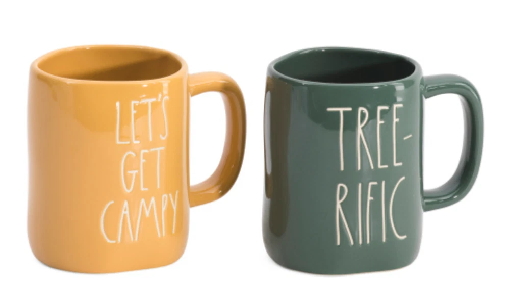 RAE DUNN 2pk Campy Tree Mugs Set