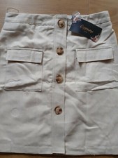 Bnwt Cream Ladies Short lined  Skirt Size Approx 12