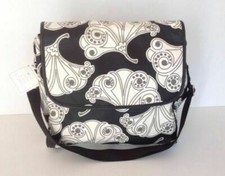 POTTERY BARN KIDS FANFARE CITY BAG BLACK AND WHITE DIAPER BAG MSRP 139.00 NEW