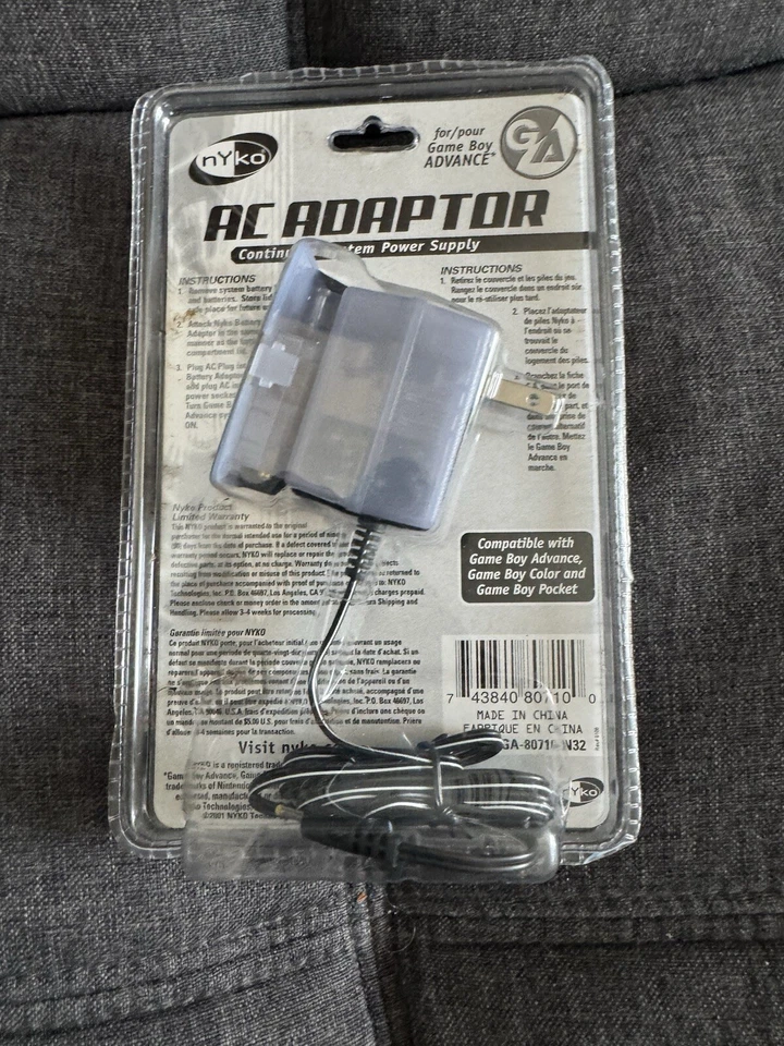 NEW/SEALED - Nyko AC Adapter for Gameboy Advance-Game Boy Color-Game Boy Pocket - Image 2 of 2