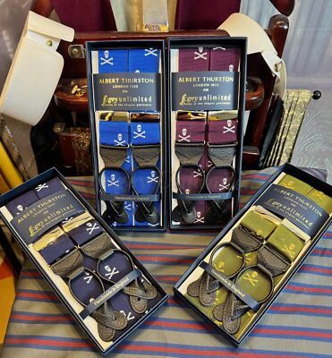Albert Thurston Barathea Braces/Suspenders. Skull & Crossbones. Many colour o...