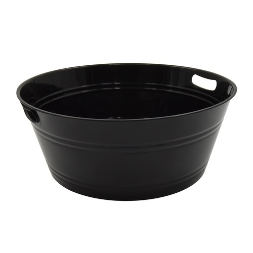 Reusable Washable Round Party Tub, Plastic 17.50" x 17.50" x 7.00" - Picture 4 of 5