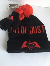 Batman Vs Superman DAWN OF JUSTICE Kids Novelty Hat & Glove Set New
