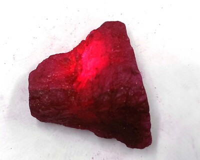 DYED  Red Ruby Uncut Rough 145.30 Ct EGL Certified Loose Gemstone SMQ
