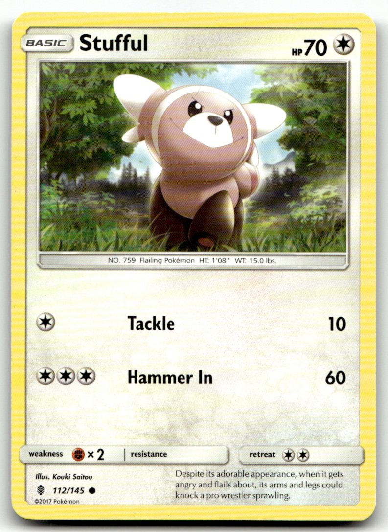 Stufful 112/145 Common Guardians Rising Pokemon Moderately Played