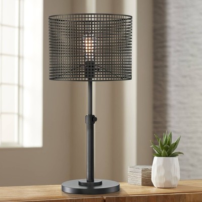 Lite Source Hamilton 29'' Modern Industrial Black Metal Grid Table Lamp