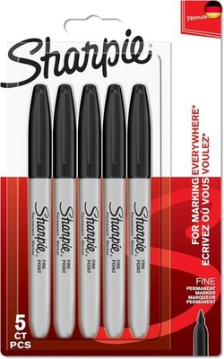 Sharpie Permanent Marker | Marker Stifte mit feiner Spitze | schwarze Tinte | 5