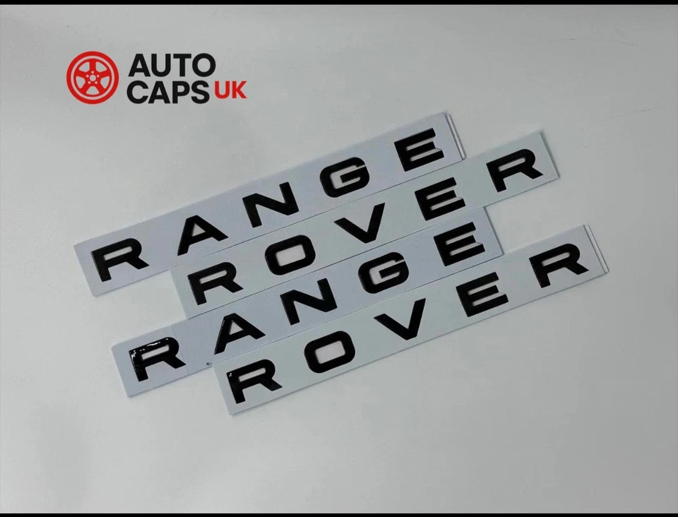 Range Rover Bonnet & Boot Gloss Black Badge GENUINE ABS Lettering Emblem