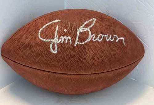 Jim Brown Autographed Official NFL Football Cleveland Browns Superstar RB