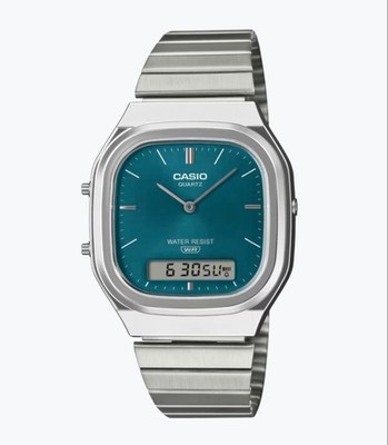 CASIO AQ-240E-3AJF Classic Series Digital Analog Watch Green Retro Modern 2025