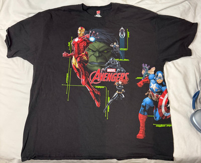 MARVEL COMICS Avengers T-SHIRT 2XL/2TG/2XG 100% Pre-Shrunk Cotton HANES Tagless