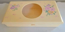 VTG Aquetta Ware Plastic Facial Tissue Holder Flowers Floral Pattern Kleenex 