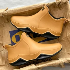 Rubber Ankle Rain Boots Men Waterproof Fishing Deck Boots Anti-Slip Rain Shoes