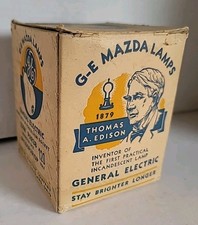 Vintage G-E Mazda Lamps Thomas A.Edison General Electric USA Cardboard Box PAR38