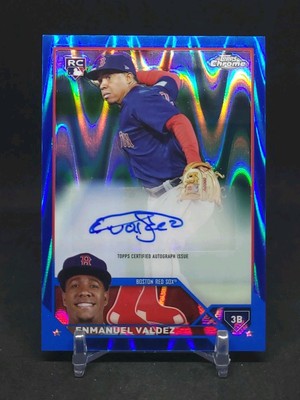 2023 Topps Chrome Enmanuel Valdez Rookie RC Blue RayWave /150 Autograph #AC-EV