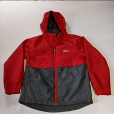 Eddie Bauer Kids Windbreaker Jacket Hooded Lightweight Red And Gray Size S 7/8 