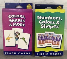  2 School Zone Flash Cards Puzzle Cards, Numbers, Colors, Shapes  Letters NEW
