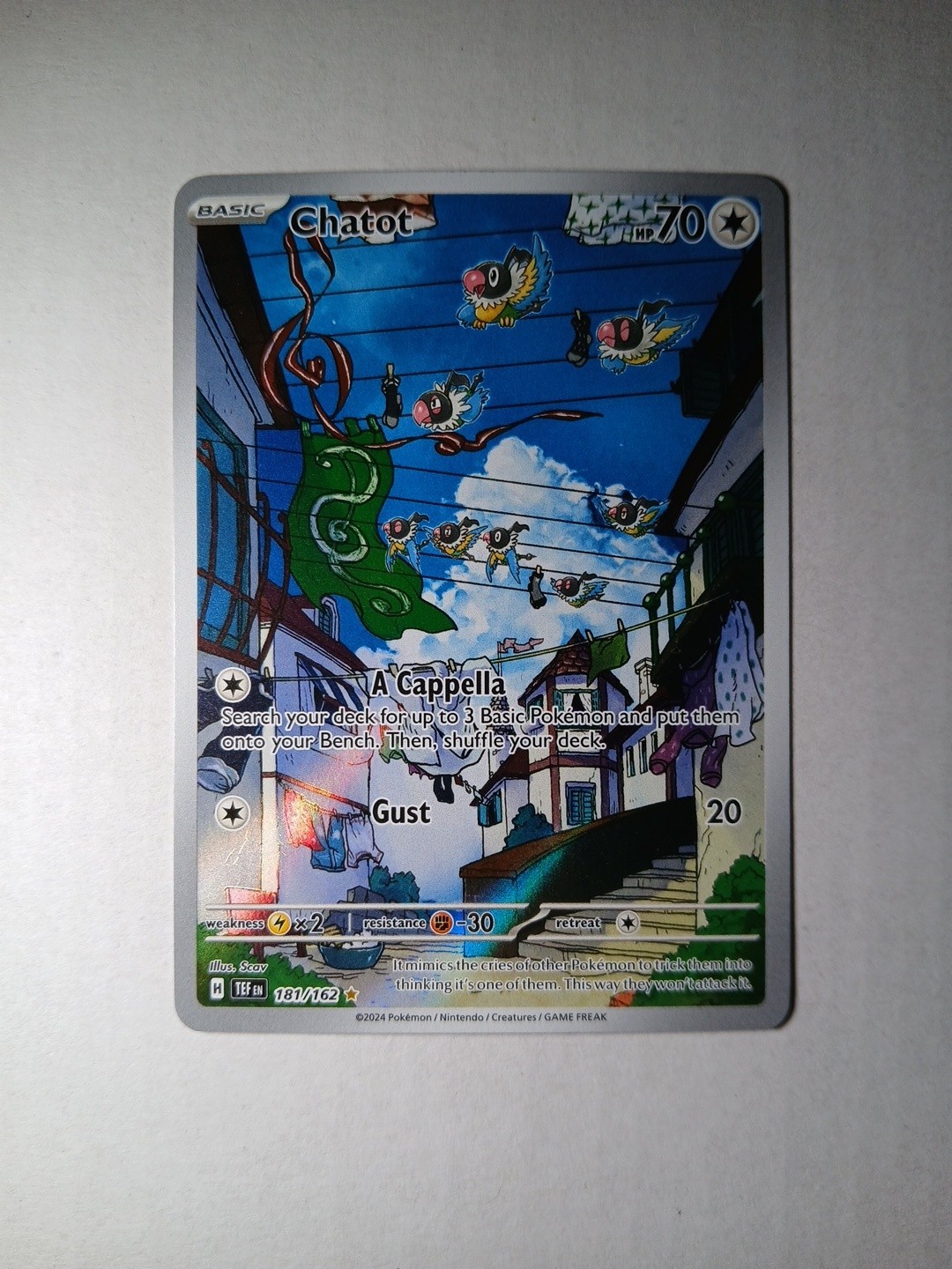 Chatot 2024 Scarlet & Violet: Temporal Forces #181/162 Illustration Rare Price Guide - Sports Card Investor Chatot 2024 Scarlet & Violet: Temporal Forces #181/162 Illustration Rare Price Guide - Sports Card Investor