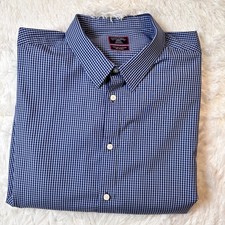 UNTUCKit Button Down Shirt Men s XXXL C Blue Check Wrinkle Free Two Ply Cotton