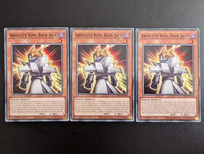 Yugioh Karten Playset 3x Absolute King Back Jack Common SR13-EN024 Englisch NM