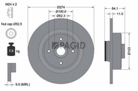 2X Pagid Bremsscheibe Voll Ø274Mm FüR Renault Grand ScéNic II JM0/1_