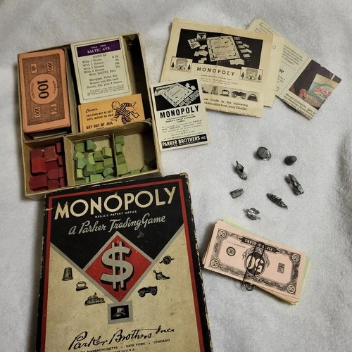 1936 Vintage Parker Brothers Monopoly Game Trading Game NO BOARD