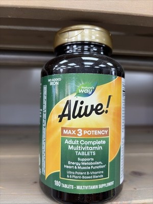 Nature's Way Alive Max3 Potency Multivitamin - 180 Tablets- EXP.9/26 
