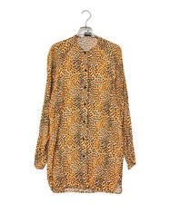GANNI                    Leopard Tunic Shirt Black× Orange