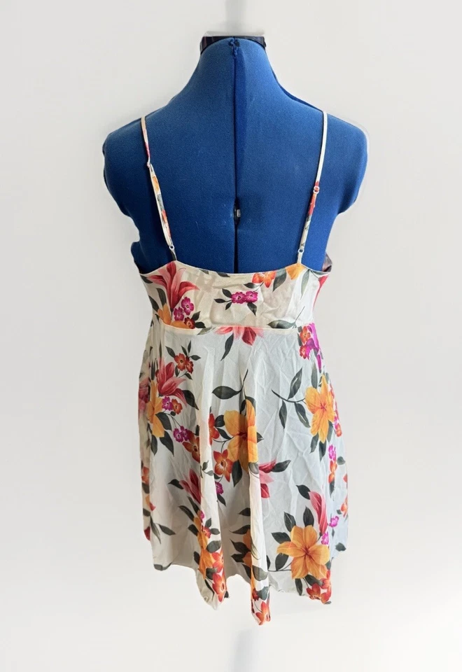 Винтажный 90-х годов Y2K Victoria Secret сексуальная кукла стиль белье оранжевый цветочный скольжения - Изображение 4 из 4