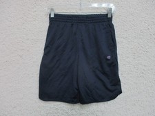 Champion Shorts Large Youth Navy Blue Athletic Pockets Spellout Logo Stretch Boy