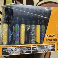BIC EZ REACH Lighter; Pack Of 20; Variety Of Designs; F. Seal With Display Tray.