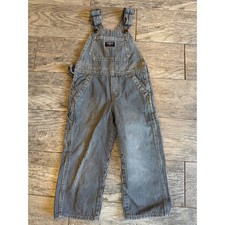 OshKosh B'gosh Overalls Kids 3T Hickory Stripe Denim Carpenter Bibs Vintage