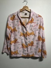 Peter Alexander Jnr Kids Size 12 Long Sleeve Sleep Shirt - Pink Dog Print - Fair