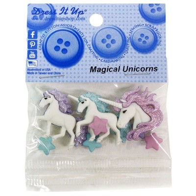 Dress It Up Embellishments-Magical Unicorns - 6 Pack