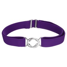 Women Stretchy Waist Belt Adjustable Elastic Belts with Buckle Dark Purple