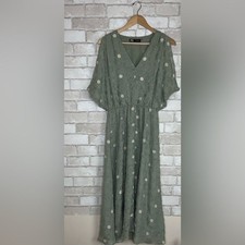 Zara Textured Weave Midi Dress Size M