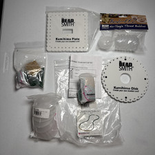 LOT OF KUMIHIMO BRAIDING SUPPLIES Beads, Disc, Cords, Cord Endings